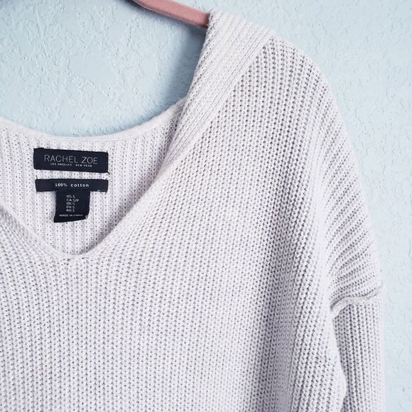 Rachel Zoe Light Gray Cotton Knit Hoodie - Picture 3 of 7